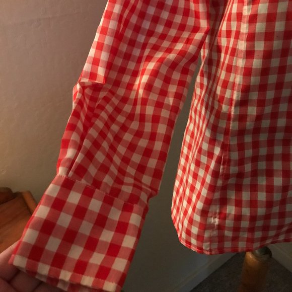 Retro red & white check blouse - Picture 3 of 5